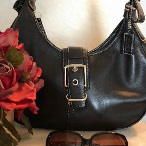 Black leather hobo Coach bag